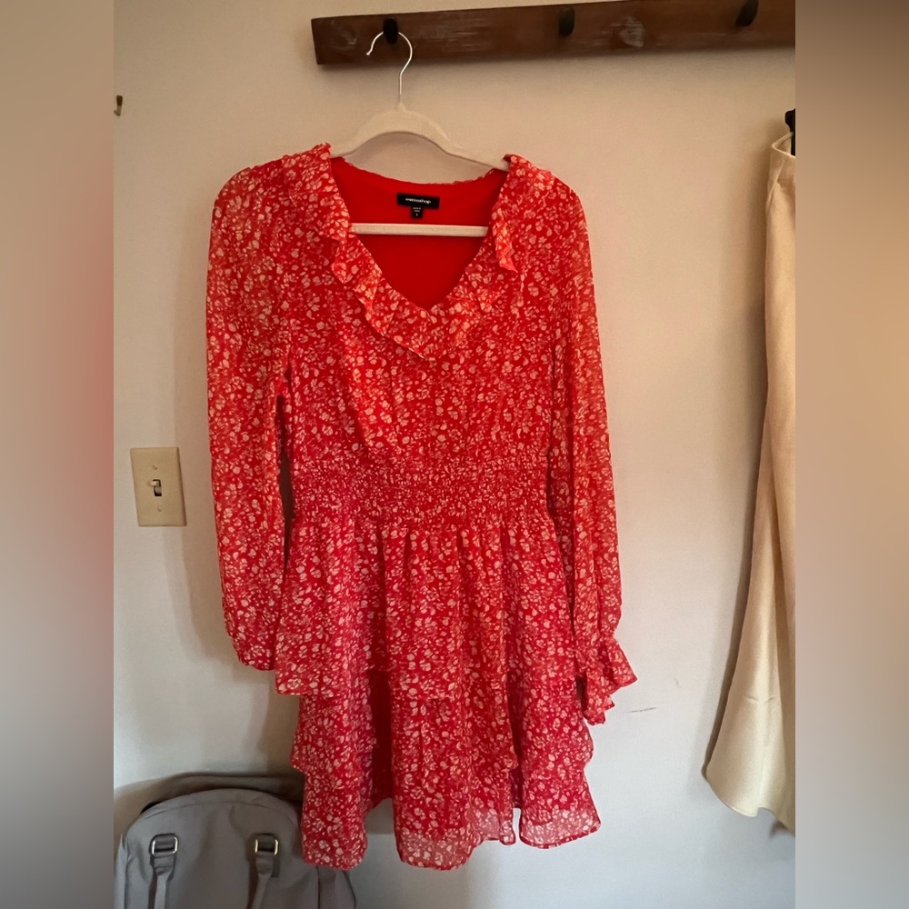 Floral Red Dress mittoshop excellent condition. Worn 1 time.
